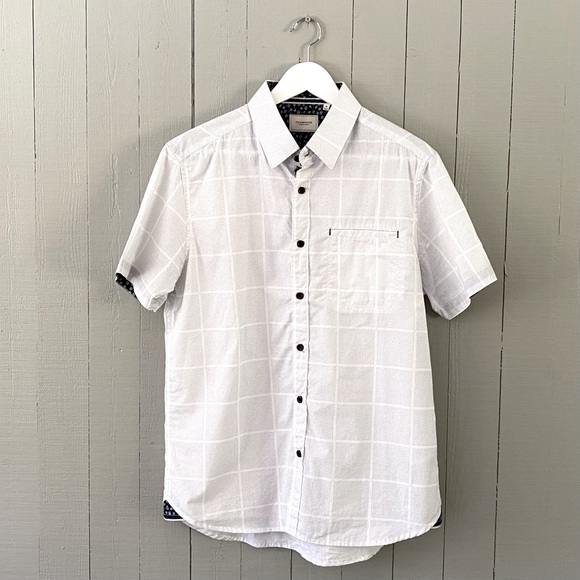7 Diamonds Liquidator Check Short Sleeve Button Up - Picture 1 of 7
